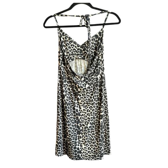 Y2K express Leopard Print Spaghetti Strap mini dress size M - Picture 2 of 6